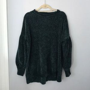 Forest green oversized knit sweater